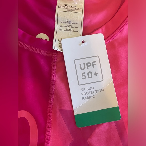 NEW!•Roxy•Raspberry/Bubblegum Pink UPF50•Rashguard•SMALL‎ - Picture 2 of 4